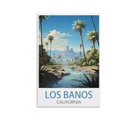 Metal Tin Sign Plaque Poster,Los Banos California,Personalized Vintage Style Retro Tin Sign Custom Sign for Wall Outdoor, Indoor, Street, Office 30x40cm
