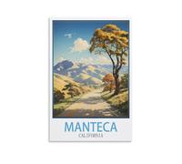 Metal Tin Sign Plaque Poster,Manteca California,Personalized Vintage Style Retro Tin Sign Custom Sign for Wall Outdoor, Indoor, Street, Office 15x30cm