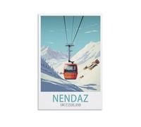 Metal Tin Sign Plaque Poster,Nendaz Switzerland,Vintage Plaques Poster Plaque Decor Retro Posters Gallery Wall Art Print 30x40cm