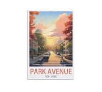 Metal Tin Sign Plaque Poster,Park Avenue New Yorks,Art Plaque Poster Wall Decor for Home Tool Room Bar Club Restaurant Cafe 30x40cm