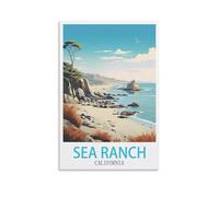 Metal Tin Sign Plaque Poster,Sea Ranch California,Personalized Vintage Style Retro Tin Sign Custom Sign for Wall Outdoor, Indoor, Street, Office 20x30cm
