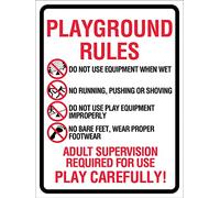 Metal Tin Sign Playground Rules Symbols Warning Security Notice Signs Industry Yard Wall Decoration Plaque Indoor/Outdoor Use 8"x12"