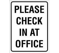 Metal Tin Sign Please Check In At Office Caution Danger Safety Security Warning Notice Signs Indoor/Outdoor Use 8"x12"