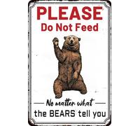 Metal Tin Sign Please Do Not Feed The Bearsssationes Exquisite And Beautiful Iron Poster Painting Not Easy To Rust Metal Sign For Bathroom Orchard Club 20X30Cm