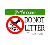 Metal Tin Sign Please Do Not Litter With Stake Double Sided Pick Up Your Trash No Littering Do Not Litter On My Property Wall Sign Vintage Wall Poster Novelty Metal Signs For Bar Kitchen M