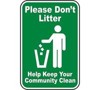 Metal Tin Sign Please Don'T Litter Help Keep Your Community Clean Exquisite And Beautiful Metal Sign Wear-Resistant And Durable Iron Signs For Coffee Kitchen Farmhouse 20X30Cm