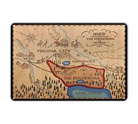 Metal Tin Sign Ponderosa Map Wall Art Decor Vintage Coffee Bar Living Room Decoration 16 x 12 inches