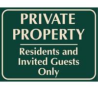 Metal Tin Sign Private Property Residents and Invited Guests Only Sign Warning Security Notice Signs Industry Yard Sign Wall Decoration Plaque Indoor/Outdoor Use 8 X 12 Inch