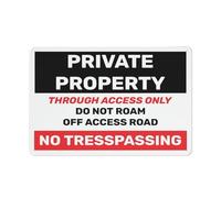 Metal Tin Sign Private Property Through Access Only Wear-Resistant And Durable Posteration Not Easy To Deform Metal Sign For Room Home Restaurant 20X30Cm