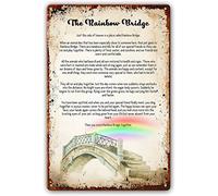Metal Tin Sign Rainbow Bridge Poem Wall Art Inspirational Quotes Posters for Bathroom Artwork Prints Painting Decor Kitchen Decorations Wall Set Rectangle Picture Gifts 12x16 Inch