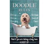 Metal Tin Sign Retro Golden Doodle Dog Rules Tin Sign Home Coffee Garden Wall Decor20*30cm
