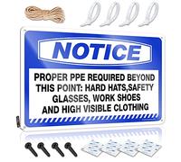 Metal Tin Sign Retro Notice Proper Ppe Required Beyond This Point Hard Tin Sign Home Decor For Men Metal Signs For Garage Man Cave(20X30CM)