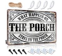 Metal Tin Sign Retro What Happens On The Porch Stays On The Porch Sign Decor For Man Cave Funny Wall Signs(30X40CM)