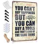 Metal Tin Sign Retro You Can'T Buy Happiness But You Can Buy A Tools Sign Decor For Man Cave Funny Wall Signs(20X30CM)