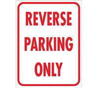 Metal tin sign reverse parking only sign crime prevention signs caution danger safety security warning notice signs indoor/outdoor use 8×12 INCH