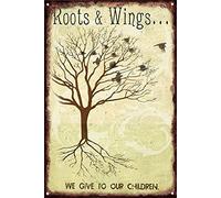 Metal Tin Sign Roots And Wings Nature Metal Signs Poster Wall Decor Design For Cafes Bar Pub Beer Club Wall Home Decor 8x12 Inch A Gift For His Wife, Girlfriend, Mom, Grandma