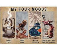 Metal Tin Sign Rustic Dragon My Four Moods Boys Old Fashion Exquisite And Beautiful Metal Sign Not Easy To Rust Iron Signs For Office Club Farmhouse 20X30Cm