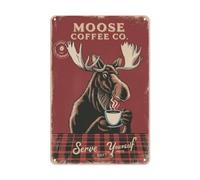 Metal Tin Sign Rustic Moose Cafe Themed Metal Signs Vintage Wall Poster Novelty Wall Sign For Restaurant Cafe Kitchen S