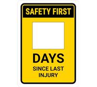 Metal Tin Sign Safety First: Days Since Last Injury Yellow Portrait Danger Warning Wall Sign Funny Bathroom Signs Nostalgic Metal Signs For Kitchen Cafe Garage M