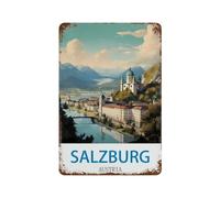 Metal Tin Sign,Salzburg Austria,Tin Sign Vintage Art Wall Decor Sign Home Kitchen Bar Patio Cave Funny Decor(20x30cm)8x12 inch-T39