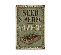 Metal Tin Sign Seed Starting Grow Begin