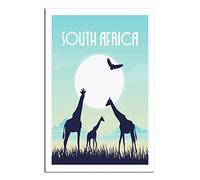Metal Tin Sign South Africa Giraffe Funny Retro Metal Wall Decor Decorative Tin Sign Art Plaque Poster for Home Kitchen Bar Club Decoration 30x30CM