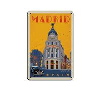 Metal Tin Sign Spain Madrid Metropolis Travel Tin Signs Vintage Bar Club Cave Home Kitchen Wall Decor Funny Decor 20x30cm