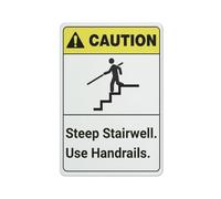 Metal Tin Sign Steep Stairwell Use Handrails Funny Metal Sign Exquisite And Beautiful Iron Signs For Living Orchard Kitchen 20X30Cm