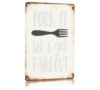 Metal Tin Sign Style Fork It Lets Get Takeout Funny Wall Poster Vintage Metal Signs Funny Bathroom Signs For Kitchen Cafe Restaurant S