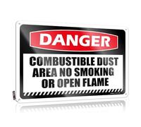 Metal Tin Sign Swivel Bar Open Pre-drilled & Western Boho Decor Flat Print | Danger Combustible Dust Area No Smoking Or Open Flame For Wall Decor Love - Metal Sign Decor Tin