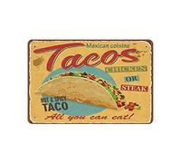Metal Tin Sign Tacos Chicken Or Steak Vintage Tin Poster Metal Sign Wall Decoration Country Kitchen Home Garage Decor 8"x12"