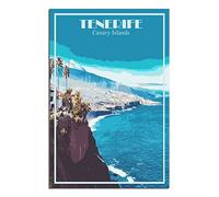 Metal Tin Sign Tenerife Canary Islands Tin Sign Vintage Rustic Decor Cave Coffee Shop Bar Bedroom Home Wall Decor Nostalgic Tin Sign 15x30cm