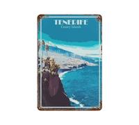 Metal Tin Sign,Tenerife Canary Islands,Tin Sign Vintage Rustic Decor Cave Coffee Shop Bar Bedroom Home Wall Decor Nostalgic Tin Sign(15x30cm)6x12 inch-E41