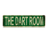 Metal Tin Sign The Dart Room sign Retro Aluminum Metal Sign for Street Home Office Garden Decor 4x16 Inch