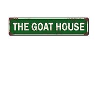 Metal Tin Sign The Goat House sign Retro Aluminum Metal Sign for Street Home Office Garden Decor 4x16 Inch