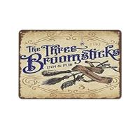 Metal Tin Sign - The Three Broomsticks Inn & Pub Aluminum Tin Signs for Home Kitchen Coffee Farm Wall Art Decor Posters Retro Plaque Room Club Garage Wall Decor Home Decor 8"x12"