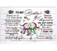 Metal Tin Sign To My Bestie Friends Are Our Chosen Family Although Not Related They Are Always By Our Side Christmas Poster Poster 8x12 Inch