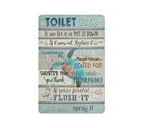 Metal Tin Sign Toilet Rules Sign For Bathroom Vintage Bathroom Decor Sea Turtle Wall Art Ocean Beach Theme Artwork Funny Toilet Rules Prints Signs Bath Room 8x12inch