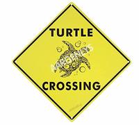 Metal Tin Sign Tortoise Crossing Xing Farm Organic Country Yard Sign Aluminum Street Sign for Indoor Outdoor Home Decor Wall Decoration 12x12 Inch