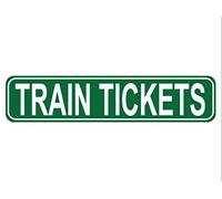 Metal Tin Sign Train Tickets sign Retro Aluminum Metal Sign for Street Home Office Garden Decor 4x16 Inch