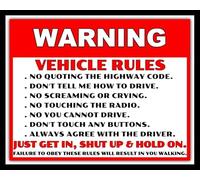 Metal Tin Sign Vehicle Rules Highway Code How To Drive Car Backseat Driver Metal Tin Sign Sign Square Sign 12x12 inches