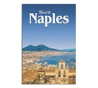 Metal Tin Sign Vesuvius Campania Naples Italy Vintage Travel Tin Sign Vintage Rustic Decor Cave Coffee Shop Bar Bedroom Home Wall Decor Nostalgic Tin Sign 15x30cm