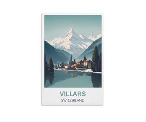 Metal Tin Sign Villars Switzerland For Home Bar Pub Kitchen Garage Restaurant Wall Deocr Plaque Signs 15x30cm