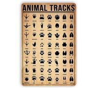 Metal Tin Sign Vintage Animal Tracks Animal Lover Decoration Tin Painting Wall Art Funny Mural Hanging, For Office, House, Living Room, 20x30cm