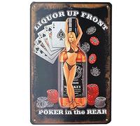 Metal Tin Sign Vintage Chic Art Decoration Jack Whiskey Daniels Pinup Sexy Girl for Home Bar Cafe Farm Store Garage or Club 6" X 8"