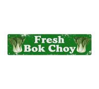 Metal Tin Sign Vintage Fresh Bok Choy Rustic Kitchen Fruit