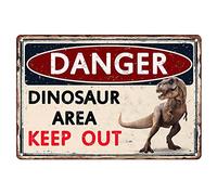 Metal Tin Sign Vintage Funny Boys Dinosaur Theme Decoration Kids Dinosaur Accessories for Home, Living Room, Bedroom Wall Decor 12x8 Inches