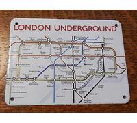 Metal Tin Sign Vintage Iconic London Underground Enameled Steel Sign MAP w/Stops New Metal Aluminum Sign 8x12 inches