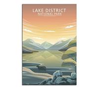 Metal Tin Sign Vintage Lake District National Park Skyline Metal Wall Decorative Tin Signs for Home Kitchen Bar Coffee Shop Club Orchard Decoration 30x40CM