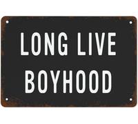Metal Tin Sign Vintage Metal Signs Long Live Boyhood Sign Boys Room Decor Kids Room Wall Art Vintage Wall Decor Retro Art Tin Sign Funny Decorations For Bar Cafe Farm Room Metal Poster 5.5x8 Inch